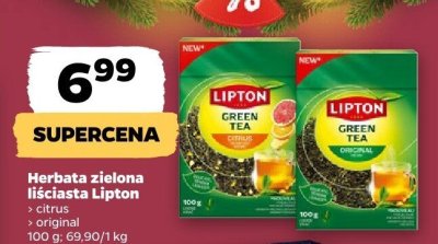 Herbata zielona liściasta Lipton promocja w Netto