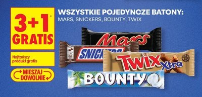 Batony wszystkie rodzaje 3+1 GRATIS promocja w Biedronka
