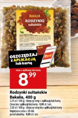 Rodzynki sułtańskie Bakalia promocja w Twój Market