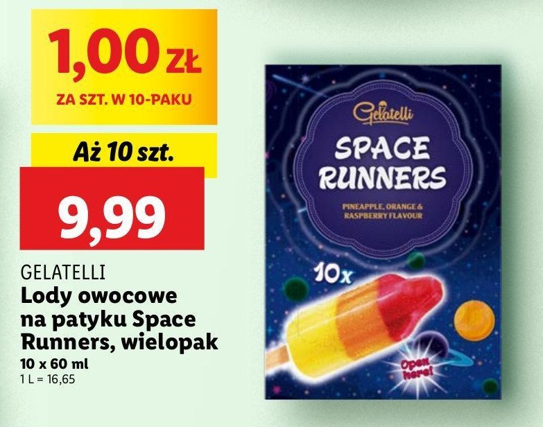Lody space runners Gelatelli promocja