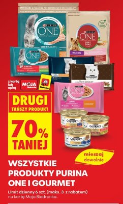 Wszystkie produkty Purina One i Gourmet DRUGI -70% promocja w Biedronka