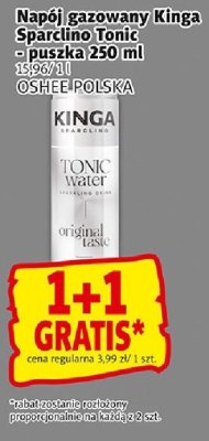 Napój gazowany Kinga Sparkling Tonic c puszka 250 ml OSHEE POLSKA promocja w Prim Market