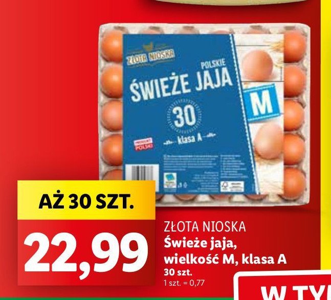 Jaja świeże kl. m Złota nioska promocja