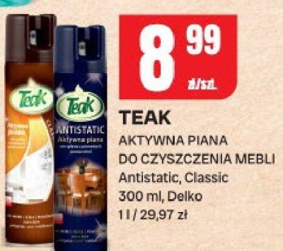 Aktywna piana do czyszczenia mebli Teak Antistatic, Classic promocja w Chorten