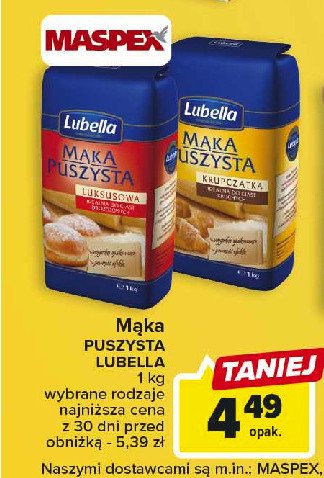 Mąka luksusowa Lubella mąka puszysta promocja w Carrefour