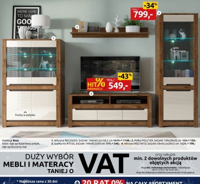 Witryna REG2W2D, SxGxW: 104x45,5x158,5 cm promocja w Black Red White