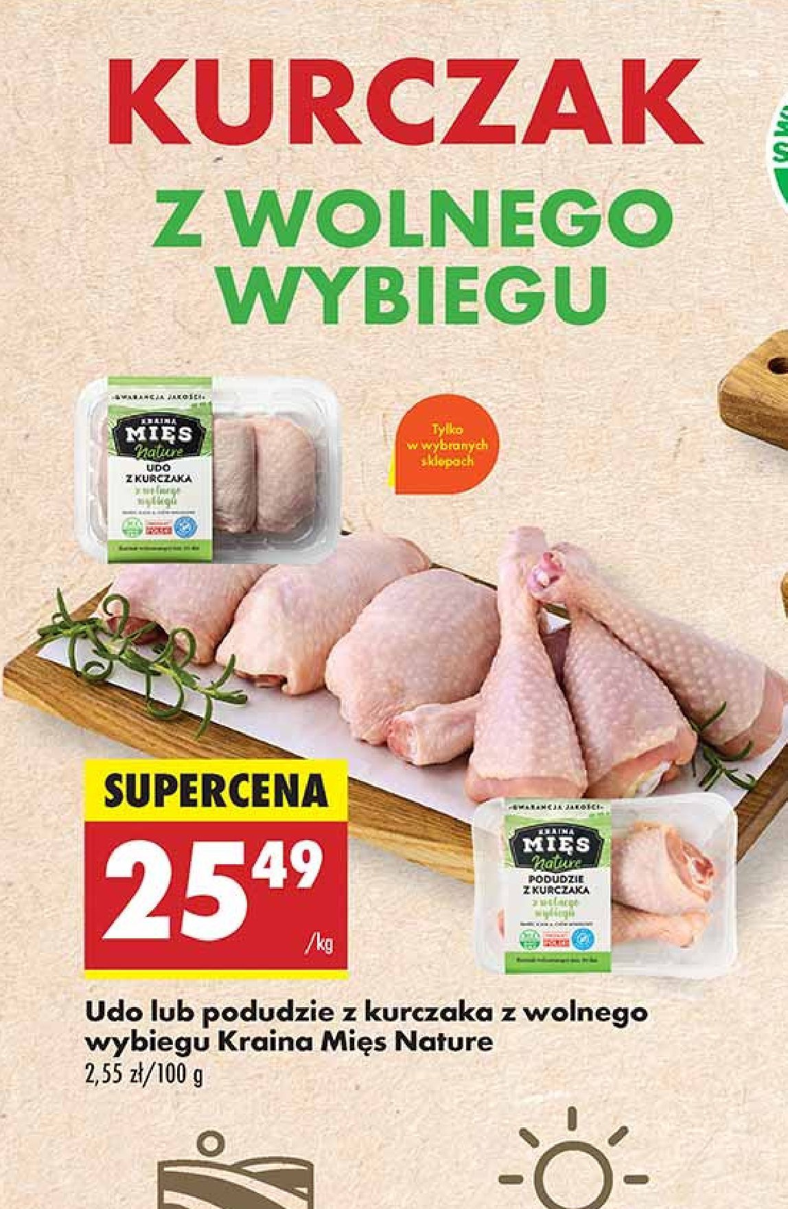 Podudzie z kurczaka z wolnego wybiegu Kraina mięs nature promocja