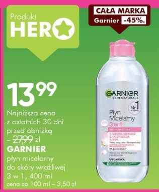 Płyn micelarny Garnier 3 w 1 promocja w Super-Pharm