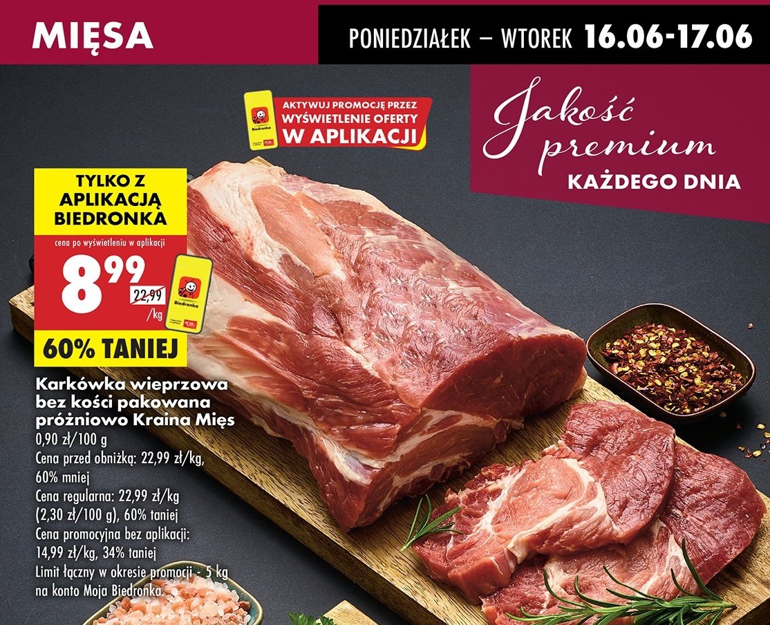 Karkówka wieprzowa bez kości Kraina mięs promocja