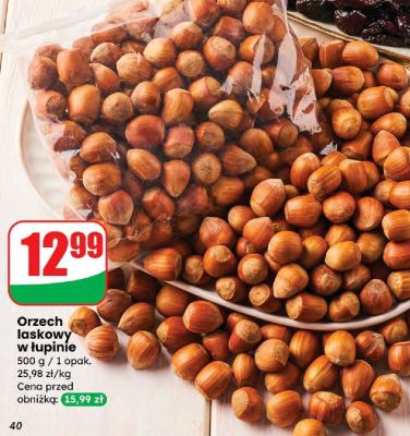 Orzech laskowy w łupinie promocja w Dino