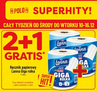 Ręcznik papierowy Lanna Giga rolka 1 rolka promocja w POLOmarket