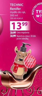 Mydło do rąk Technic Renifer Mikołaj promocja w Hebe