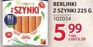 Berlinki z szynki 225 g promocja w Selgros