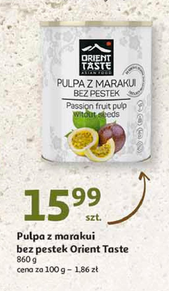 Pulpa z marakui bez pestek Orient taste promocja w Auchan