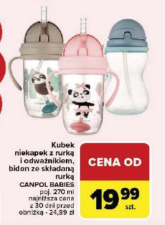 Kubek niekapek z rurką i odważnikiem 270 ml Canpol babies promocja w Carrefour