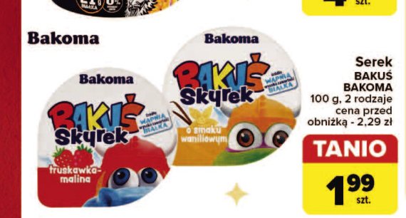 Serek waniliowy Bakoma bakuś skyrek promocja w Carrefour