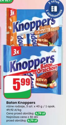 Baton Knoppers różne rodzaje promocja w Dino