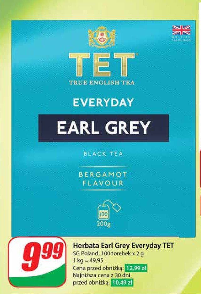 Herbata czarna TETLEY EVERYDAY promocja w Dino