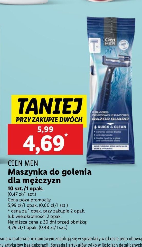 Maszynki Cien men promocja