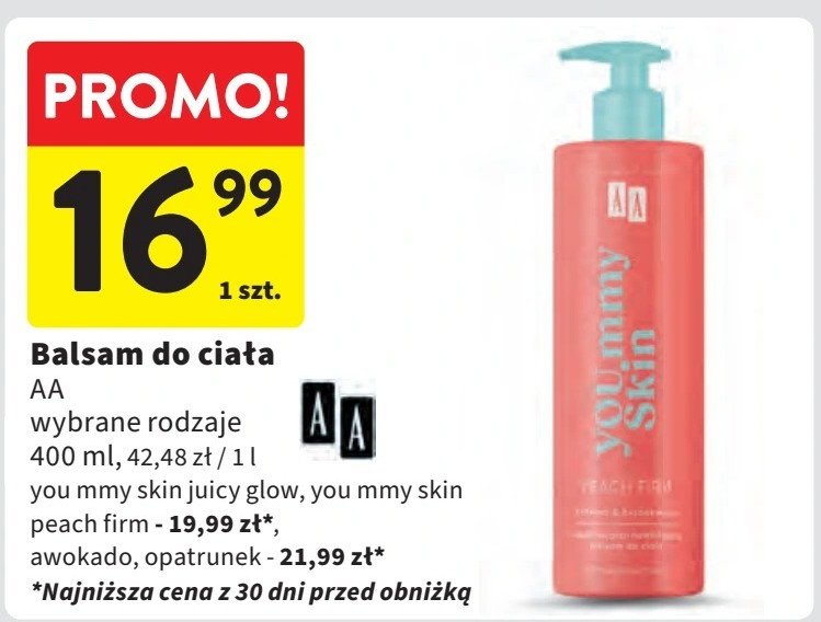 Żel pod prysznic peach firm Aa yoummy skin promocja