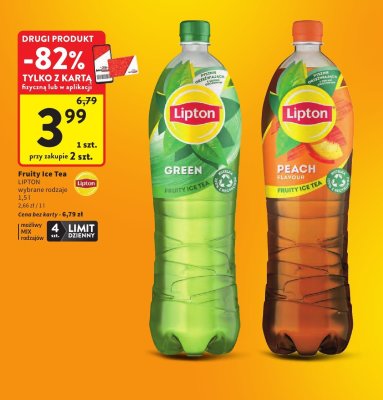 Napój Fruity Ice Tea LIPTON PEACH 1,5 l promocja w Intermarche