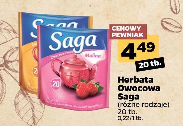Herbata cytryna i mi臋ta Saga promocja