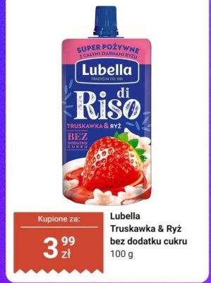 Truskawka & Ryż Lubella bez dodatku cukru promocja w Dino