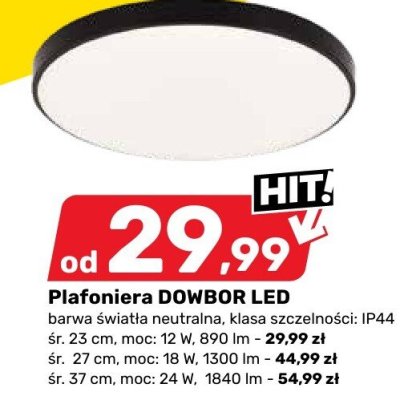 Plafoniera DOWBOR LED śr. 37 cm, moc: 24 W, 1840 lm promocja w Bricomarche