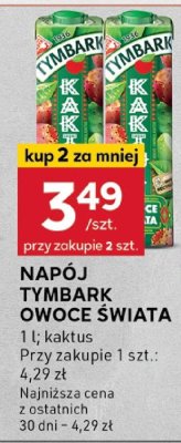 Napój owoce świata kaktus Tymbark promocja w Stokrotka