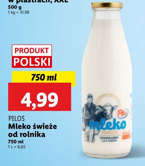 Mleko prosto od rolnika Pilos promocja