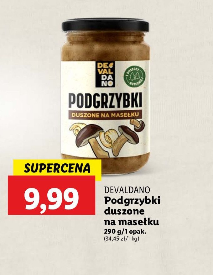 Podgrzybki duszone na masełku Devaldano promocja