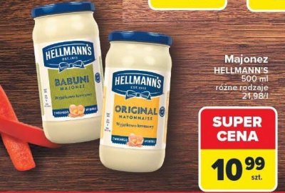 Majonez HELLMANN'S 500 ml różne rodzaje promocja w Carrefour