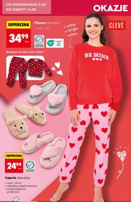 Piżama damska CLEVÉ z miękkiego weluru promocja w Biedronka