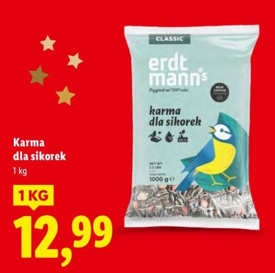 Karma dla sikorek erdmann promocja w Lidl
