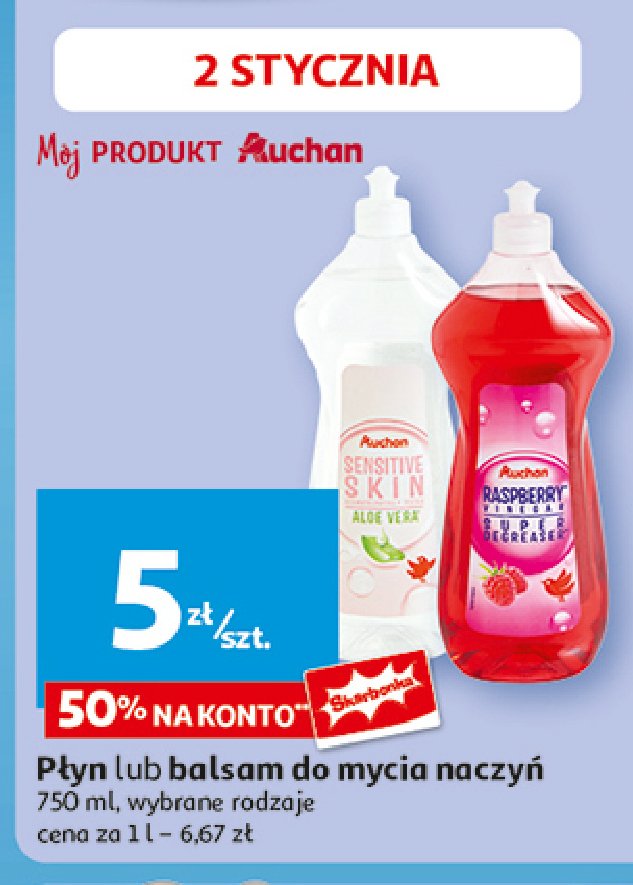 Płyn do mycia naczyń sensitive Auchan promocja