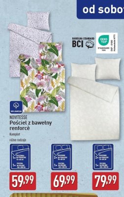Po艣ciel z bawe艂ny renforce 70x80 + 140x200 Novitesse promocja