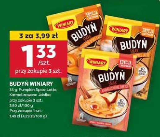 Budyń pumpkin spice latte Winiary promocja w Stokrotka