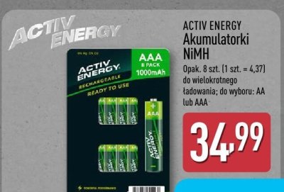 Akumulatorki NiMH ACTIV ENERGY promocja w Aldi