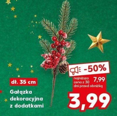 Gałązka dekoracyjna z dodatkami dł. 35 cm promocja w Kaufland