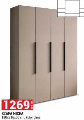 Szafa Nicea 180x216x60 cm, kolor glina promocja w Merkury Market