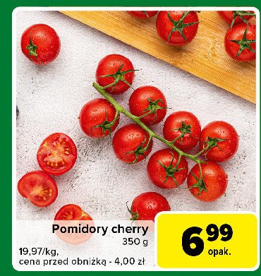 Pomidory cherry gałązka promocja w Carrefour Express