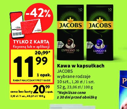Kawa w kapsułkach strong 8 Jacobs lungo promocja