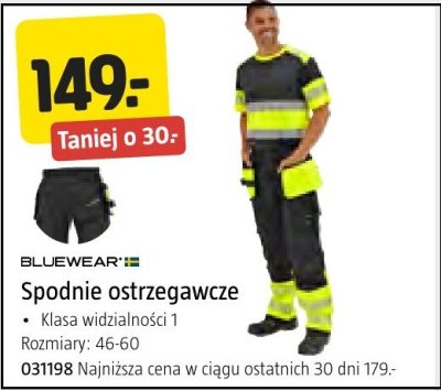 Spodnie ostrzegawcze BLUEWEAR promocja w Jula