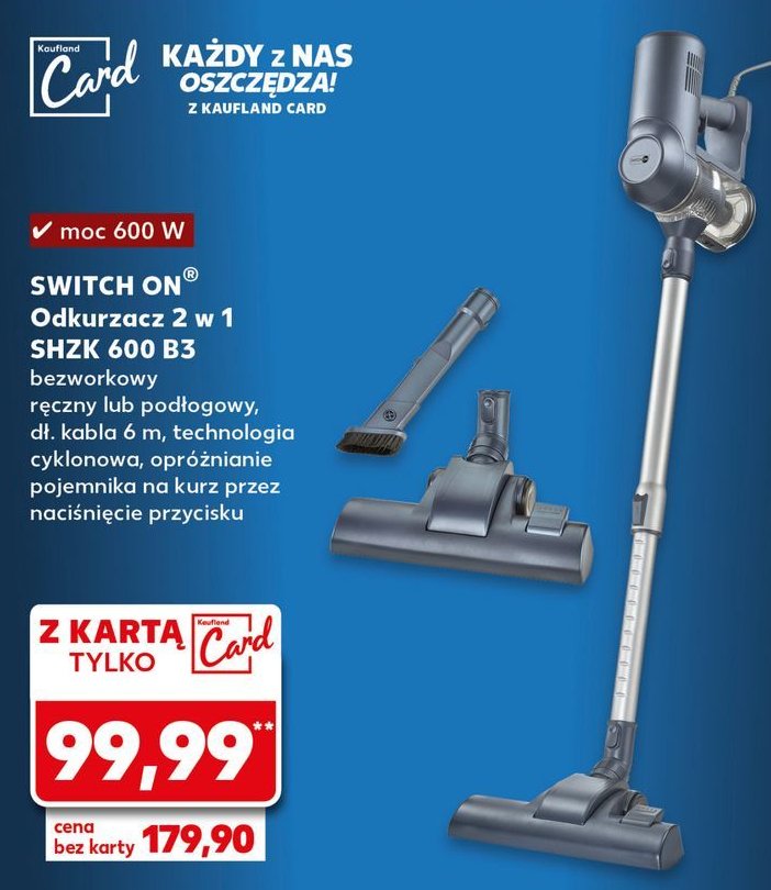 Odkurzacz 2w1 Switch on promocja w Kaufland