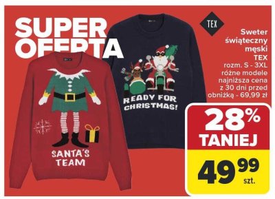 Sweter świąteczny męski promocja w Carrefour