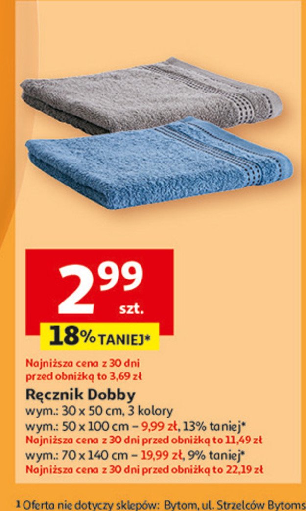 Ręcznik dobby 30 x 50 cm promocja w Auchan