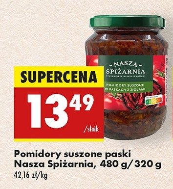 Pomidory suszone w paskach z ziołami Nasza spiżarnia promocja