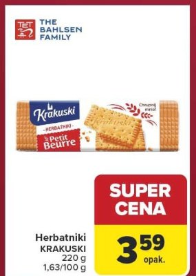 Herbatniki KRAKUSKI Petit Beurre promocja w Carrefour