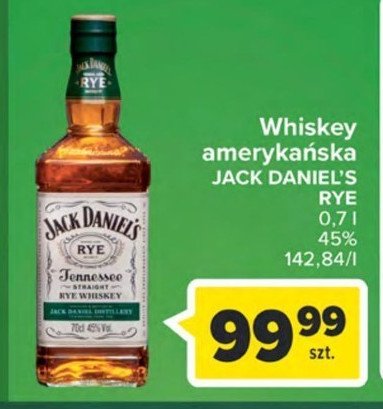 Whiskey Jack daniel's rye promocja