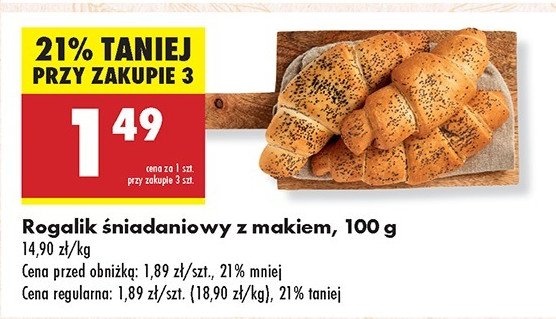 Rogalik śniadaniowy z makiem promocja w Biedronka